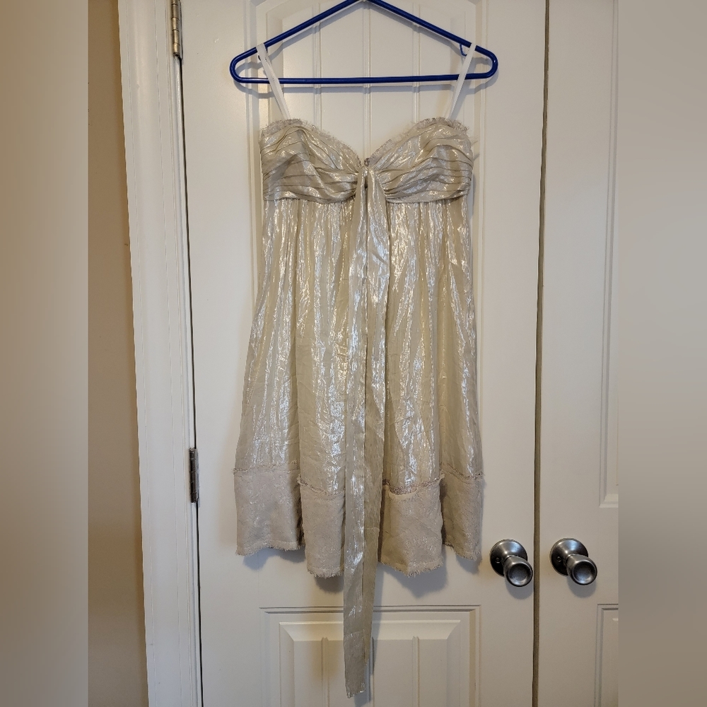 BCBG Strapless Gold Dress, 4